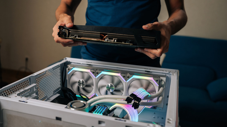 Person building a PC.