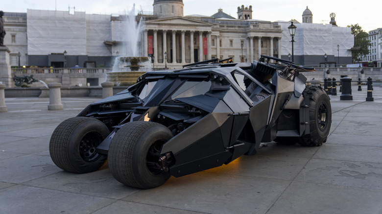 Christian Bale batmobile in London