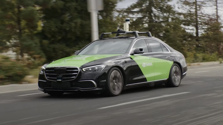 NVIDIA self-driving car on road