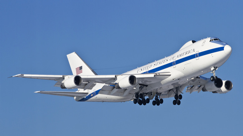 Boeing E4-B Doomsday plane in flight