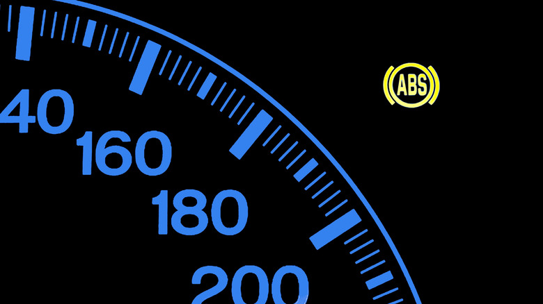 ABS warning light on a car dashboard