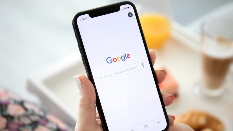 iPhone with Google in browser
