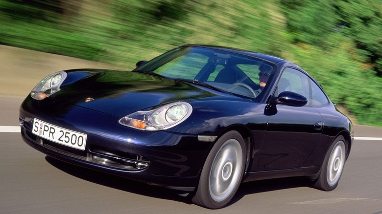 Blue Porsche 996 car