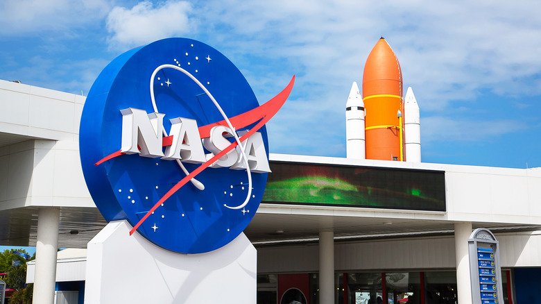 NASA logo outside building