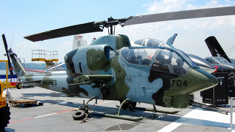 AH-1 Cobra on a landing pad