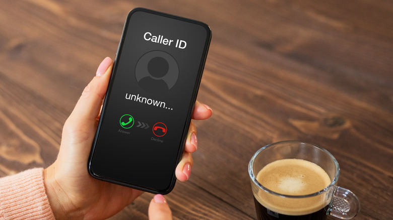 Phone displaying Unknown Caller ID