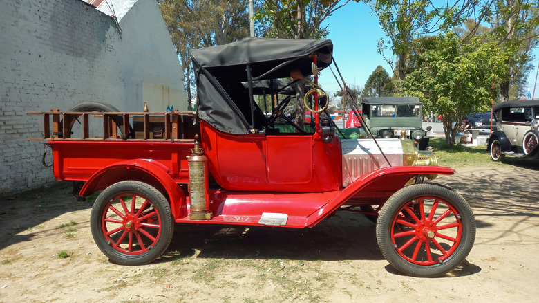 Ford Model T pickup truck on display