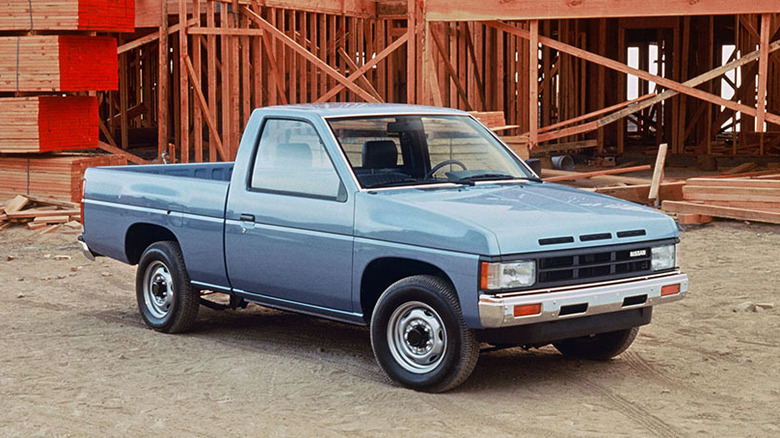 Blue 1989 Nissan Hardbody truck