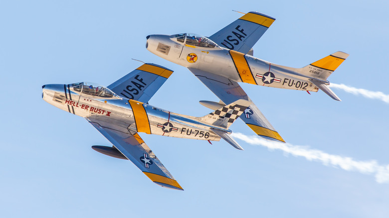 Two Sabre's flying together