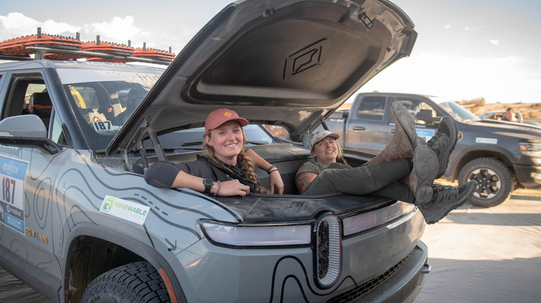 Rivian team in frunk
