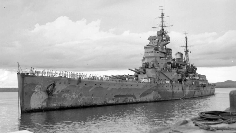 The HMS Prince of Wales in water.