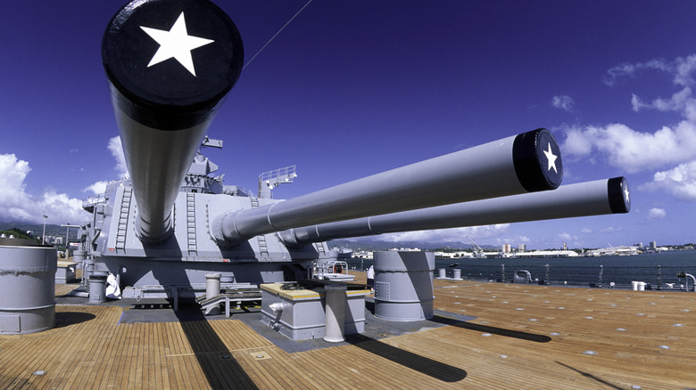 The deck of the USS Missouri.