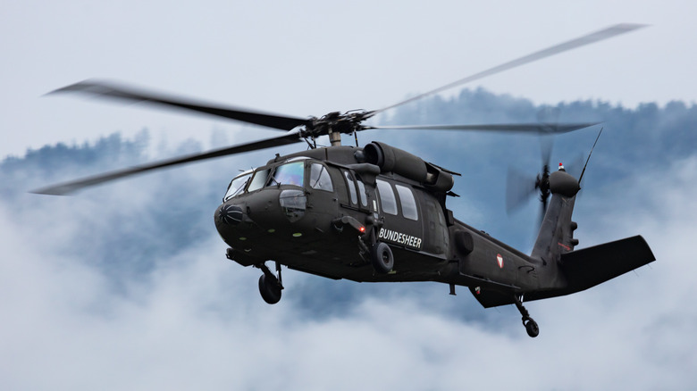 UH-60 Black Hawk helicopter flying
