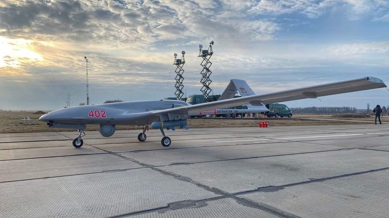 A Bayraktar on the tarmac in Ukraine