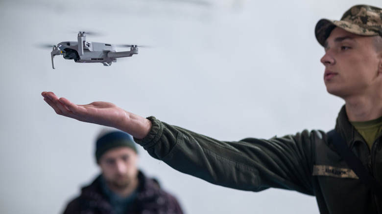 A quadcopter drone demonstration.