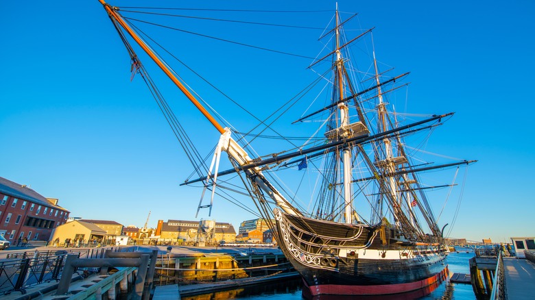 USS Constitution docked in Boston