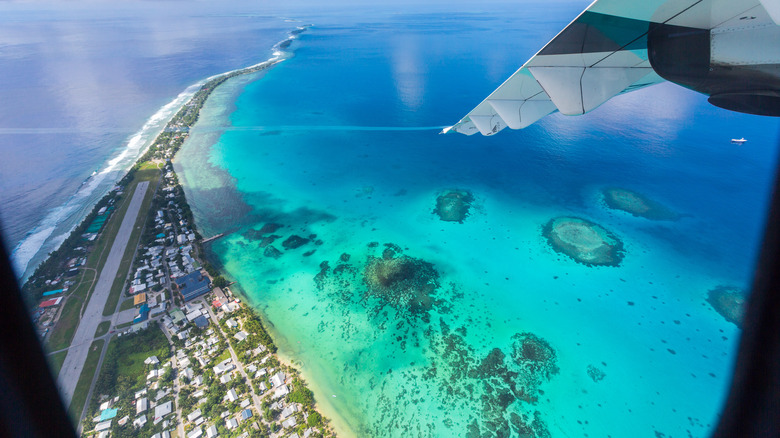 tuvalu from plane window