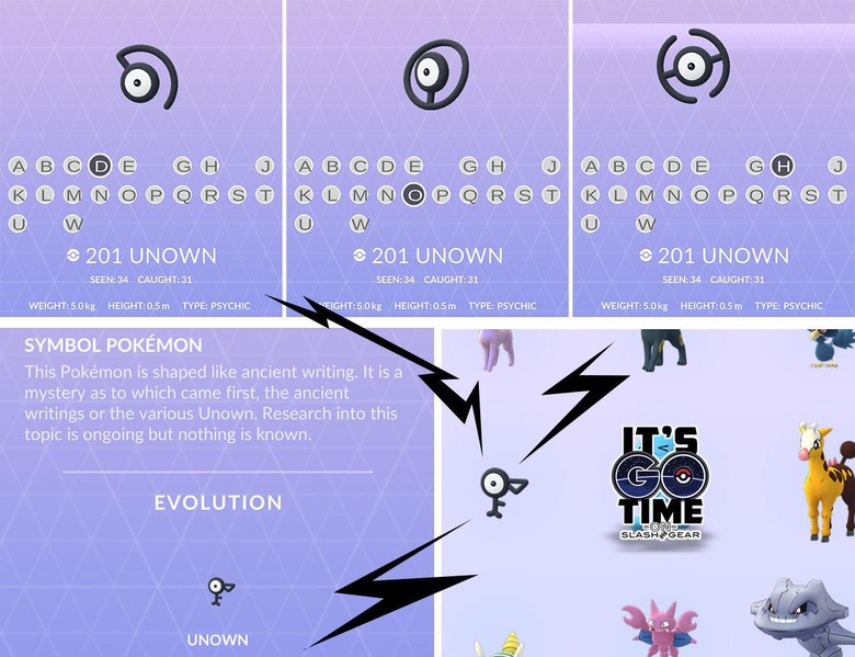 Wild Perfect Unown and UNOWN POKEDEX COMPLETION in Pokemon Go