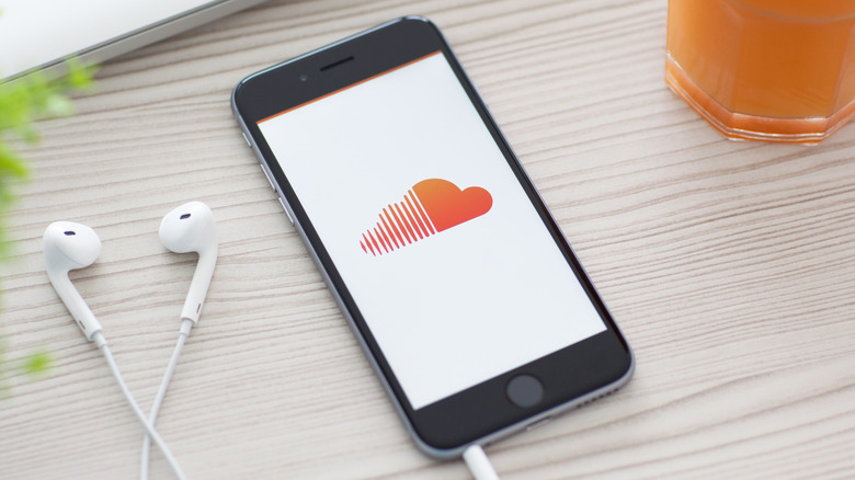 SoundCloud logo on smartphone