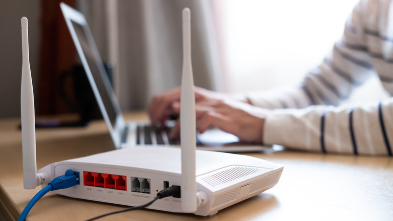 router and laptop