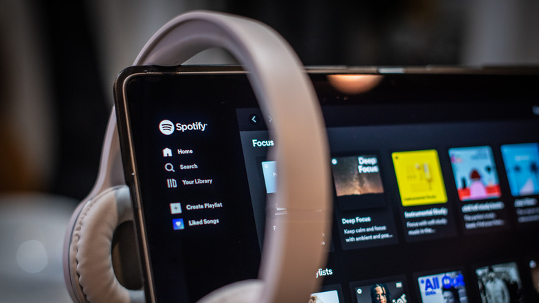Spotify website on computer