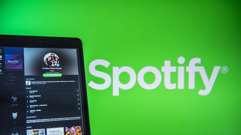 Spotify app on tablet