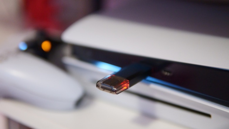 USB drive connected to a PS5