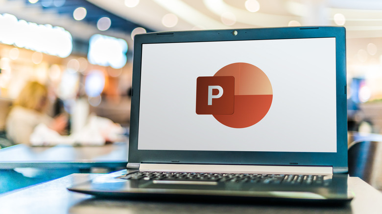 PowerPoint icon on laptop