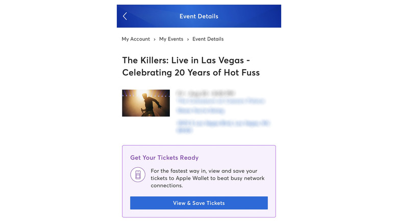 ticketmaster view and save tickets message