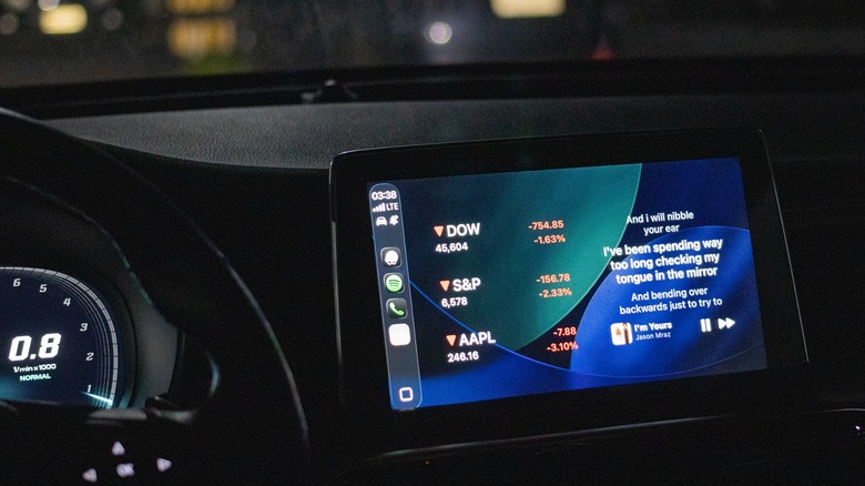 Apple CarPlay widgets on iOS 26 as seen in a car infotainment screen