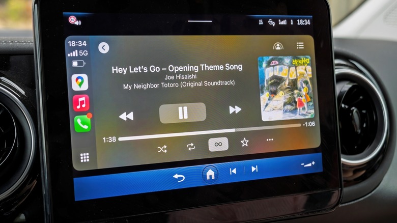 Apple CarPlay on a large car infotainment screen