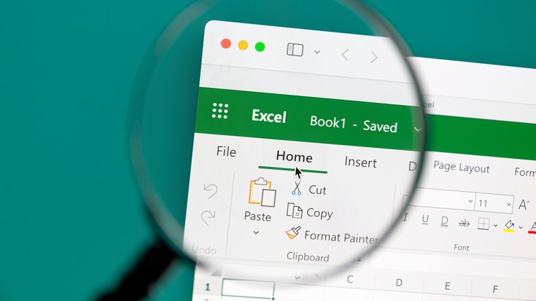 Microsoft Excel Home menu highlighted