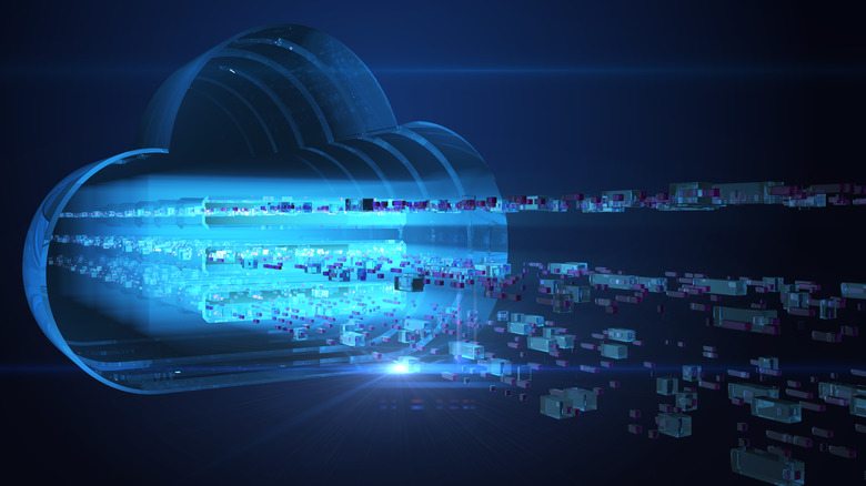 cloud storage files and icon