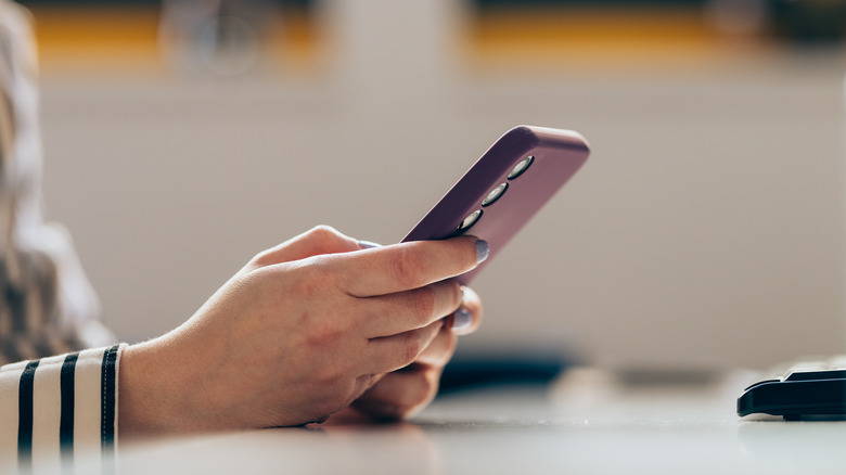 woman using mobile phone