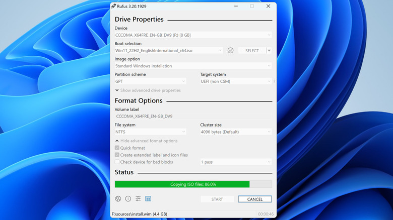 Rufus tool on Windows 11