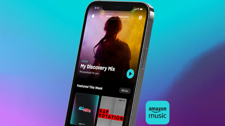 Phone showing Amazon Music app