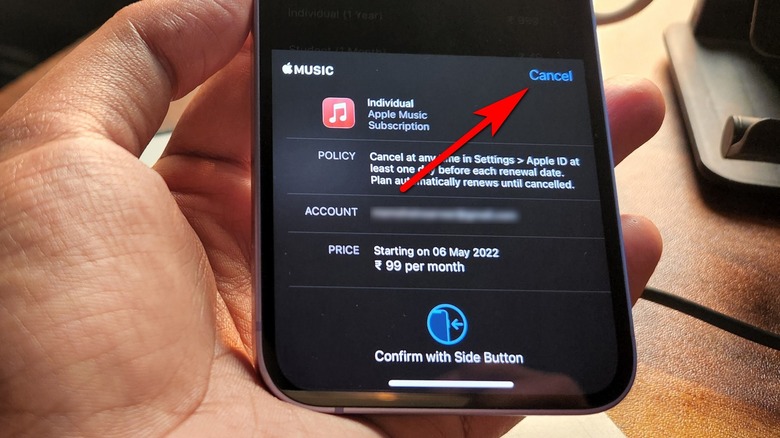 Canceling subscription on iPhone