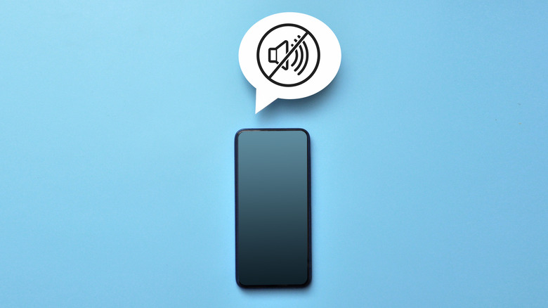 phone with mute symbol