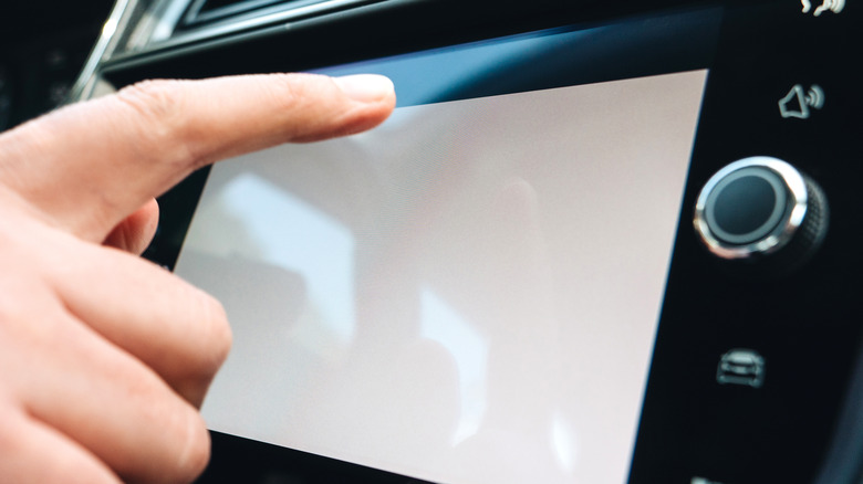 white car touchscreen
