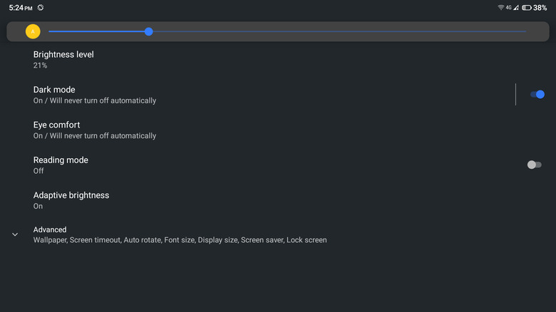 android brightness settings