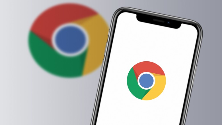 Chrome logo on smartphone