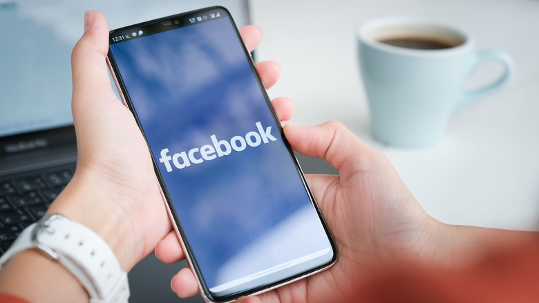 Facebook logo smartphone screen