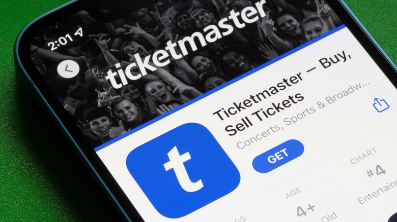 Ticketmaster iPhone app page