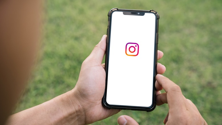 instagram logo on smartphone