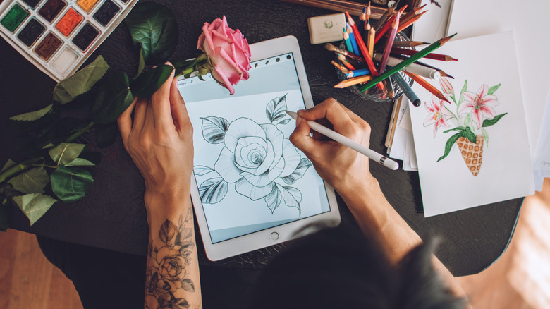 Person using Apple Pencil