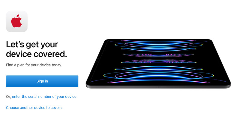 AppleCare plus ipad page