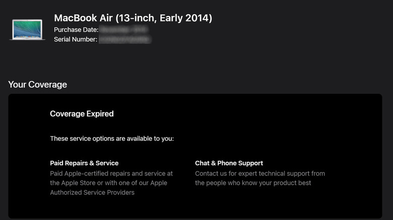 Macbook Air expired warranty