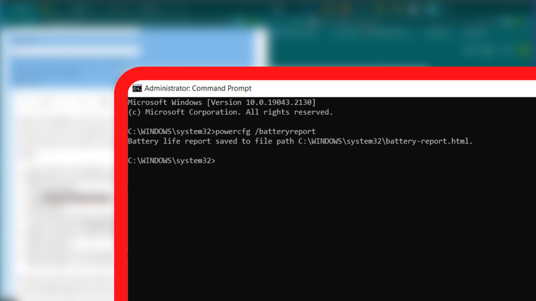 Command Prompt Windows battery health