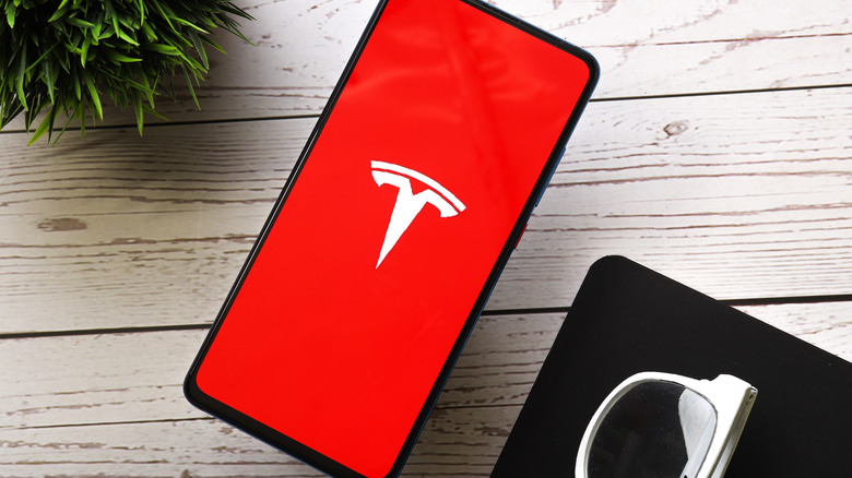 Tesla Mobile App on smartphone