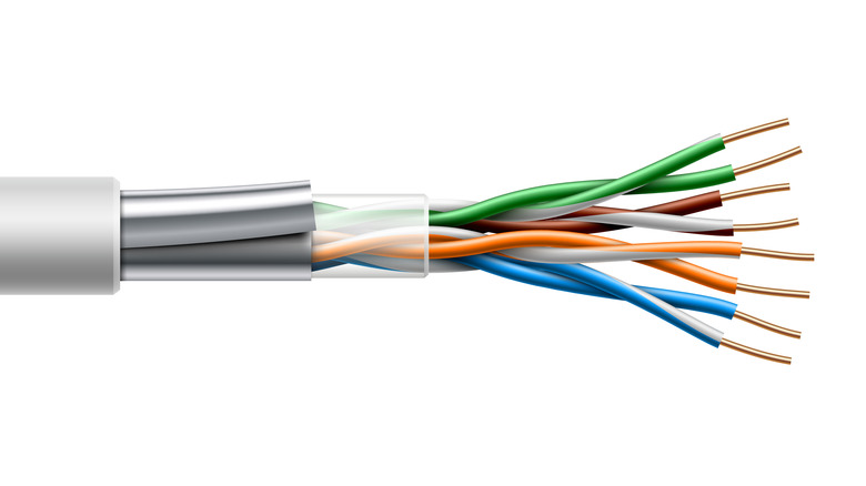 inside a shielded Ethernet cable